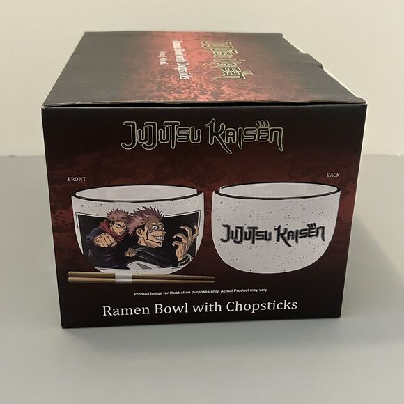 Just Funky Jujutsu Kaisen Ramen Bowl With Chopsticks 14oz Anime Themed - Picture 3 of 7